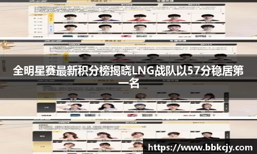 全明星赛最新积分榜揭晓LNG战队以57分稳居第一名