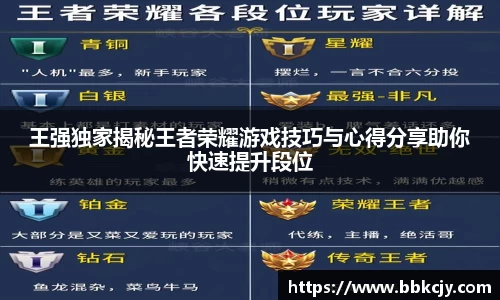 王强独家揭秘王者荣耀游戏技巧与心得分享助你快速提升段位